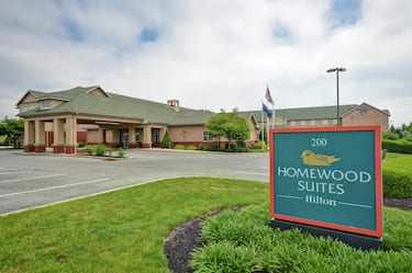 Hotel Exterior and Homewood Suites Sign