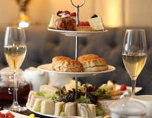 Afternoon Tea Cake Selections with prosecco
