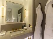 Queen Room Bathroom Mirror and Bathrobe