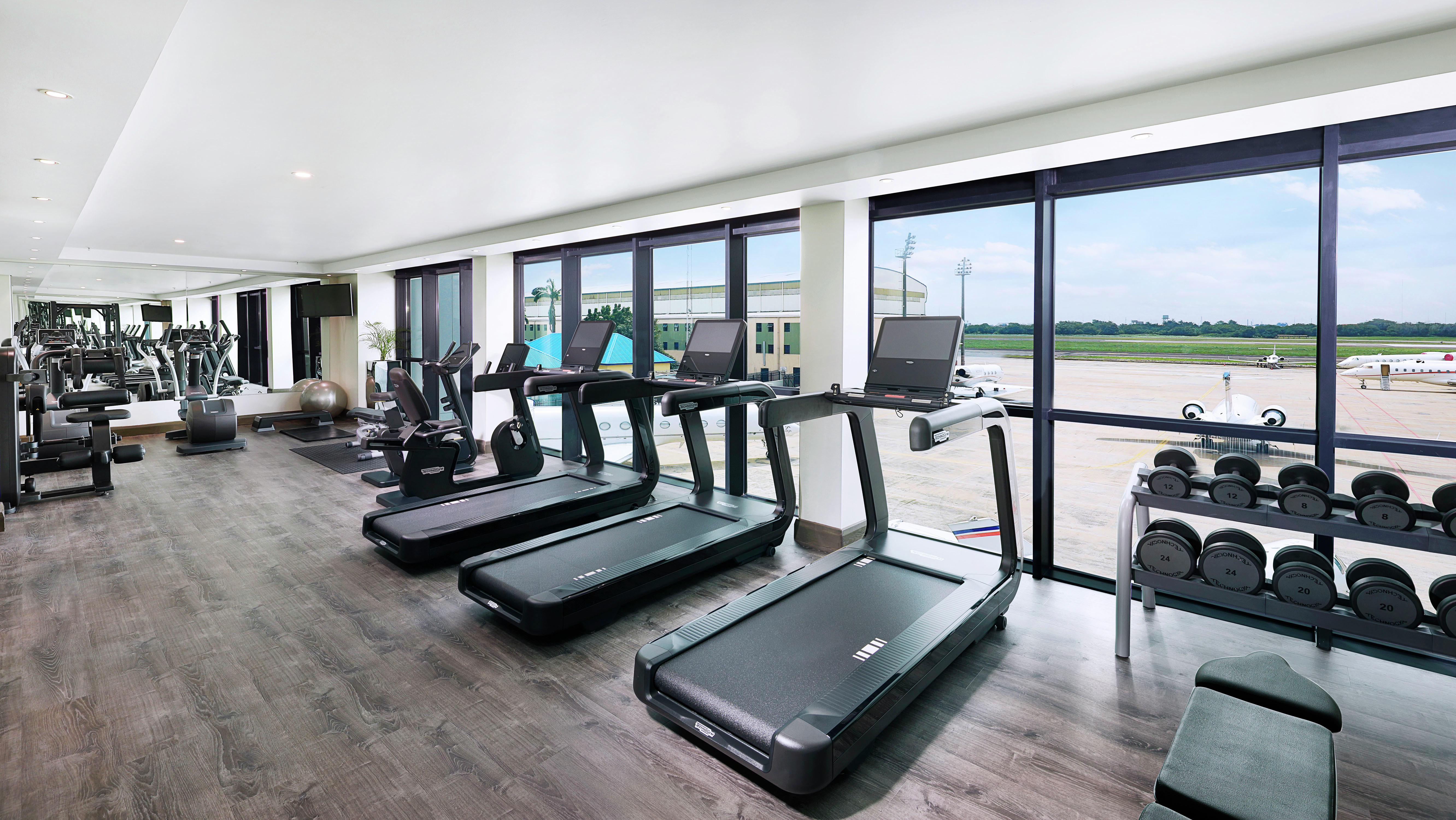 Gym With Treadmills and Weights