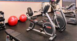 Fitness Center with Weight Bench, Dumbbell Rack, Gym Balls, Cycle Machine, Cross-Trainer and Treadmills