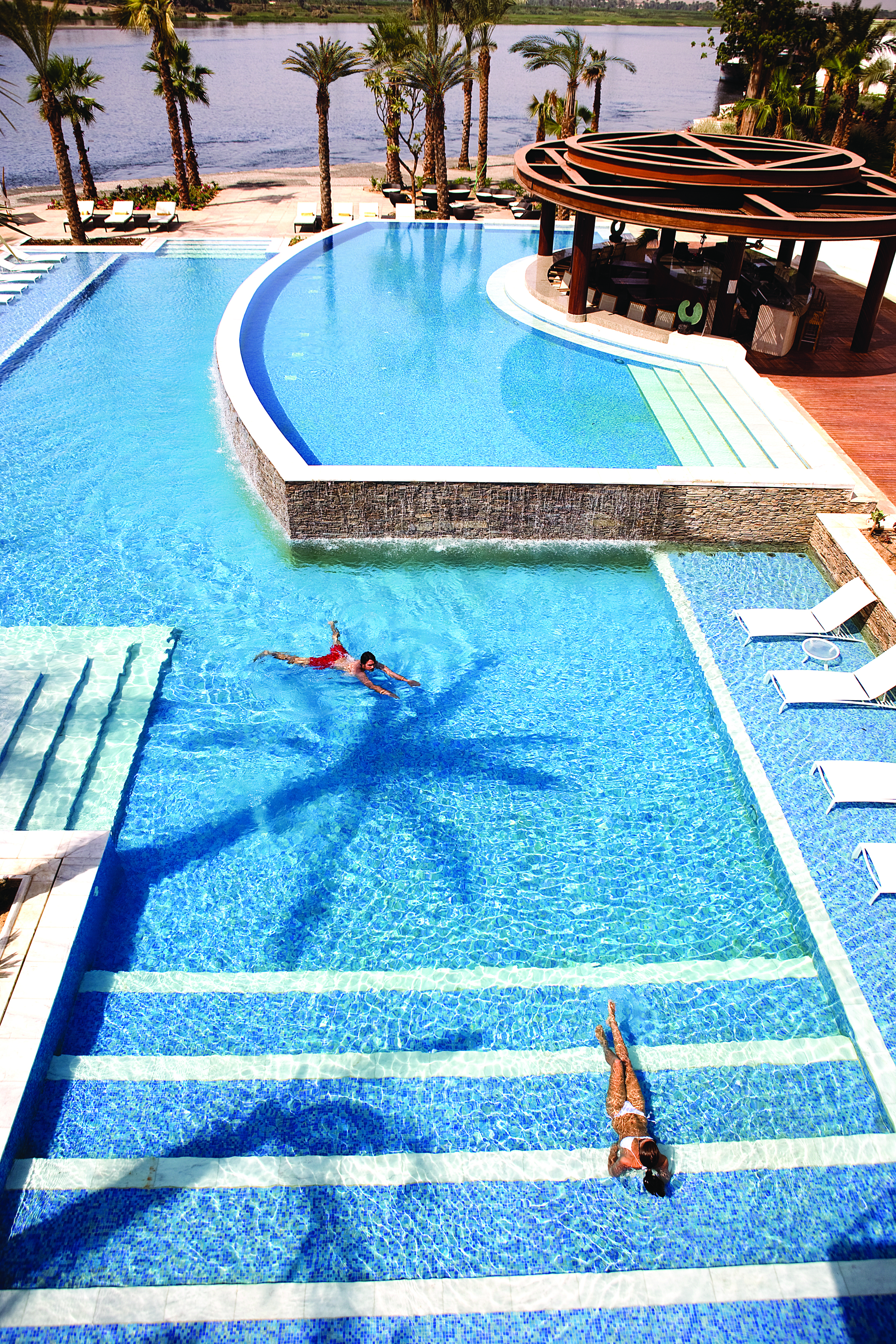 People Swimming in the Main Pool