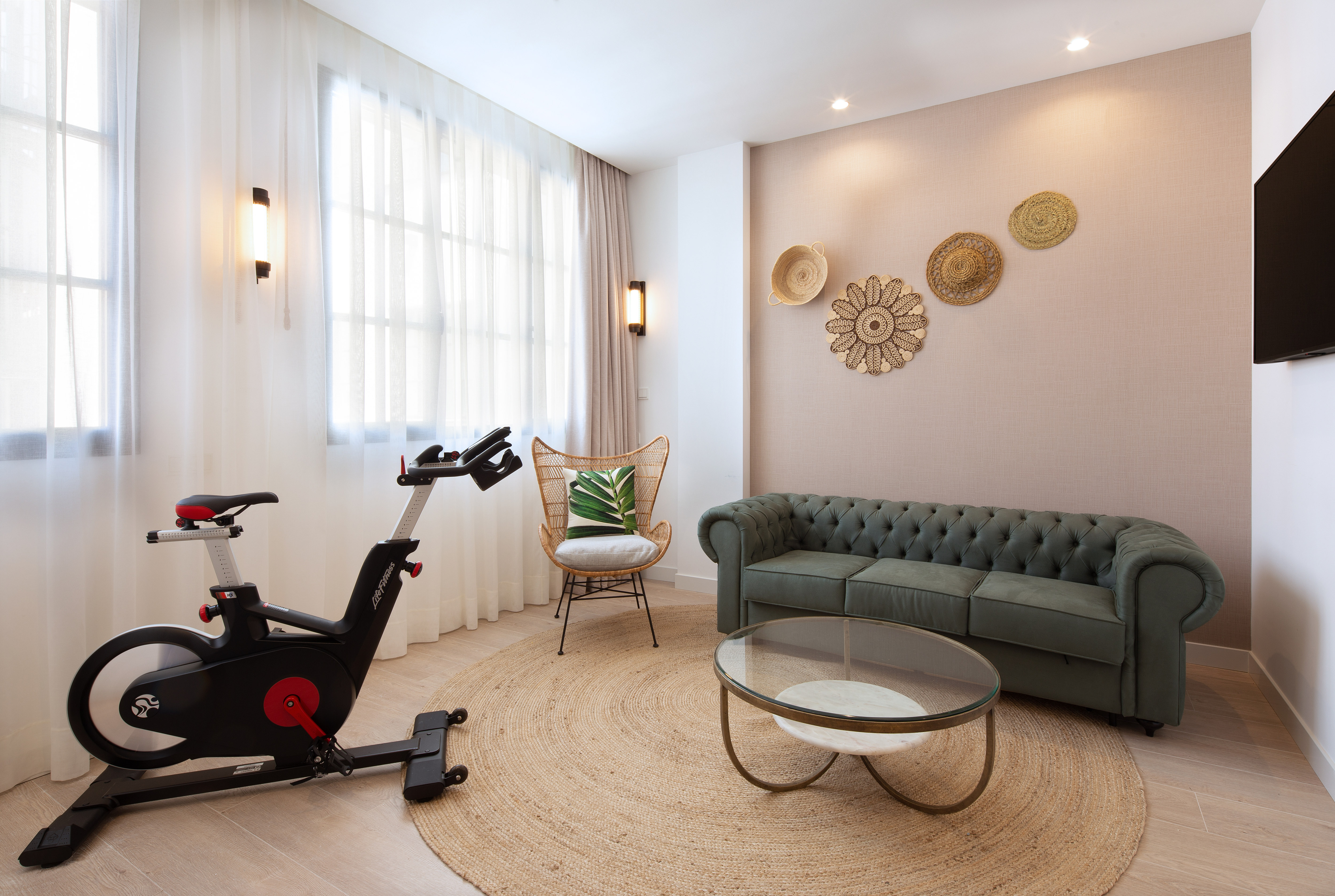 Living Area in Guest Room with Fitness Equipment