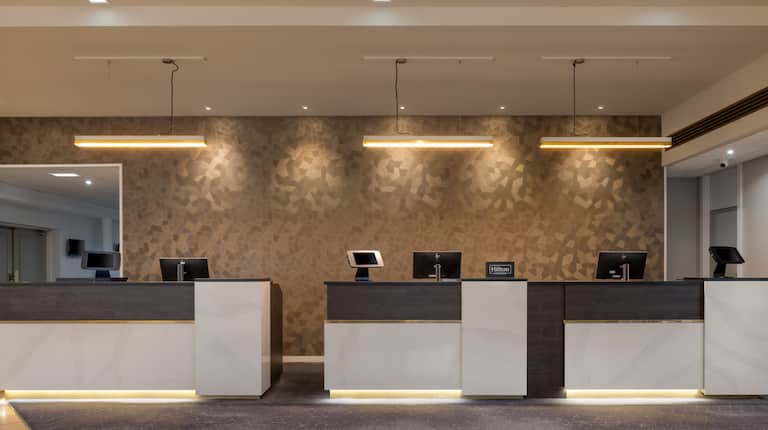 Hotel Lobby, Front Desk Reception