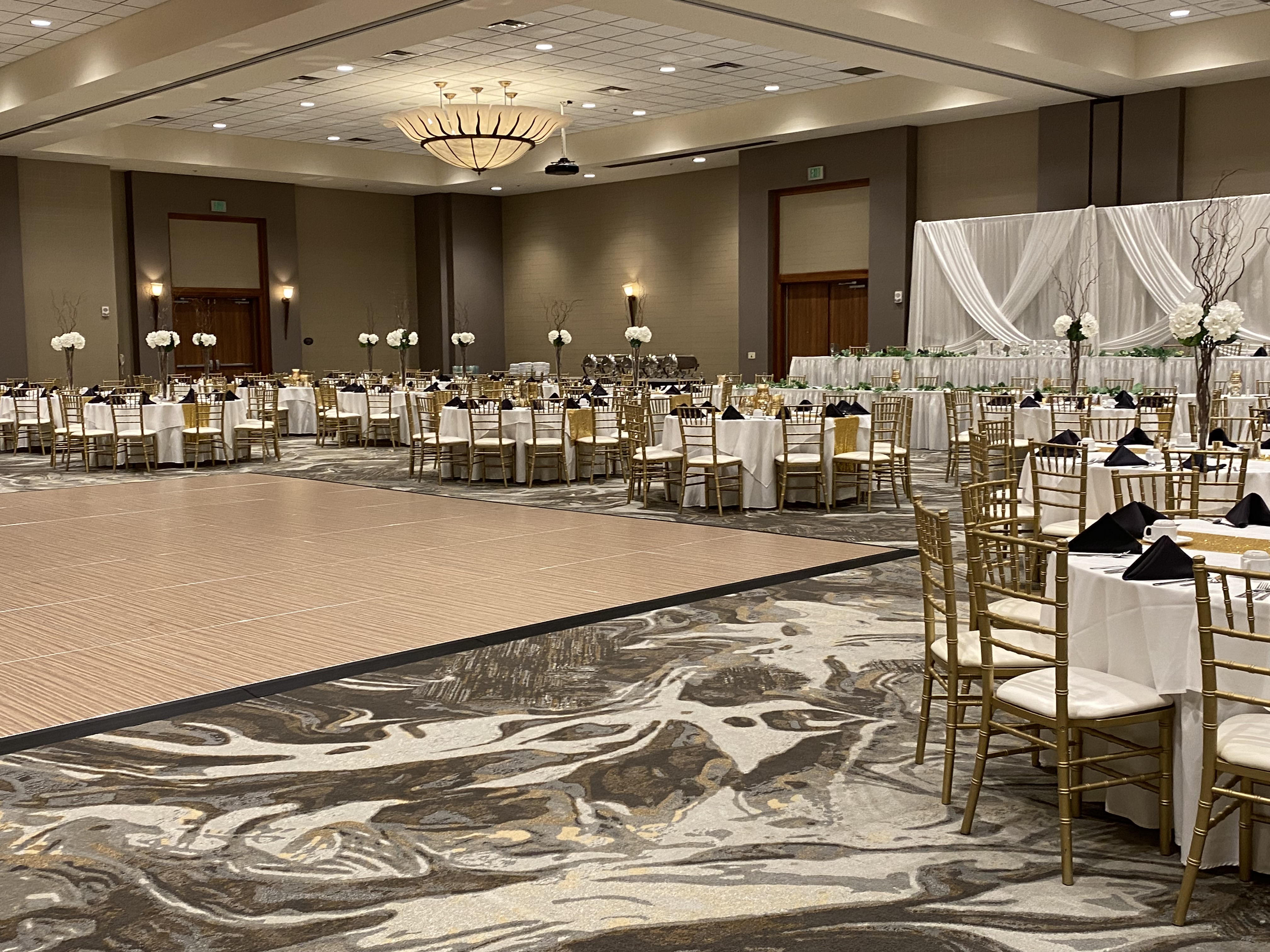 dance floor and wedding tables