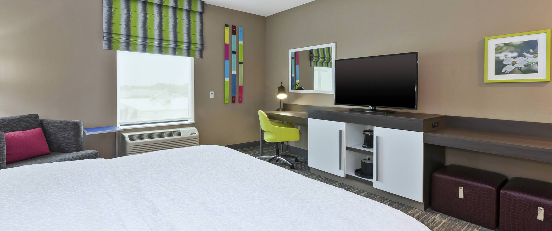 Accessible King Guest Room with Work Desk and Television