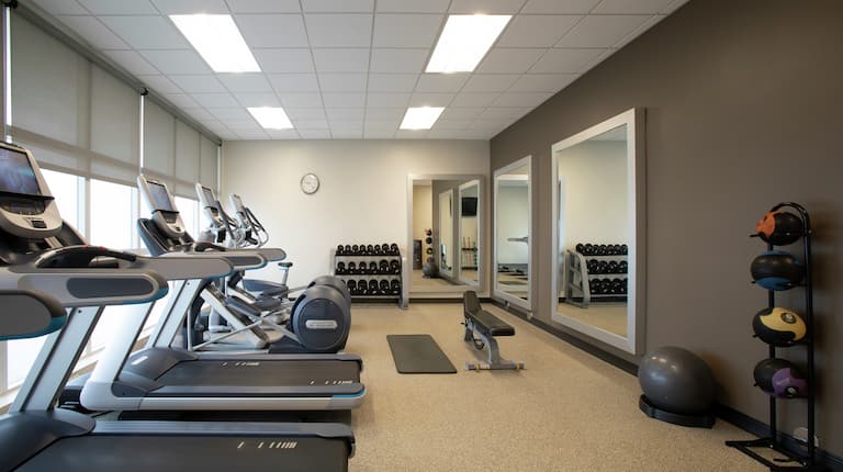 Fitness Center with Weight Area and Treadmills