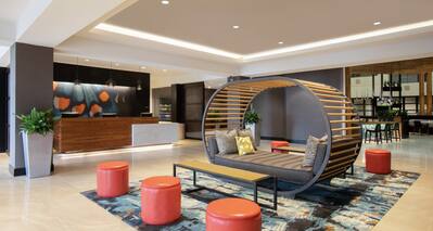 Lobby with modern sitting area