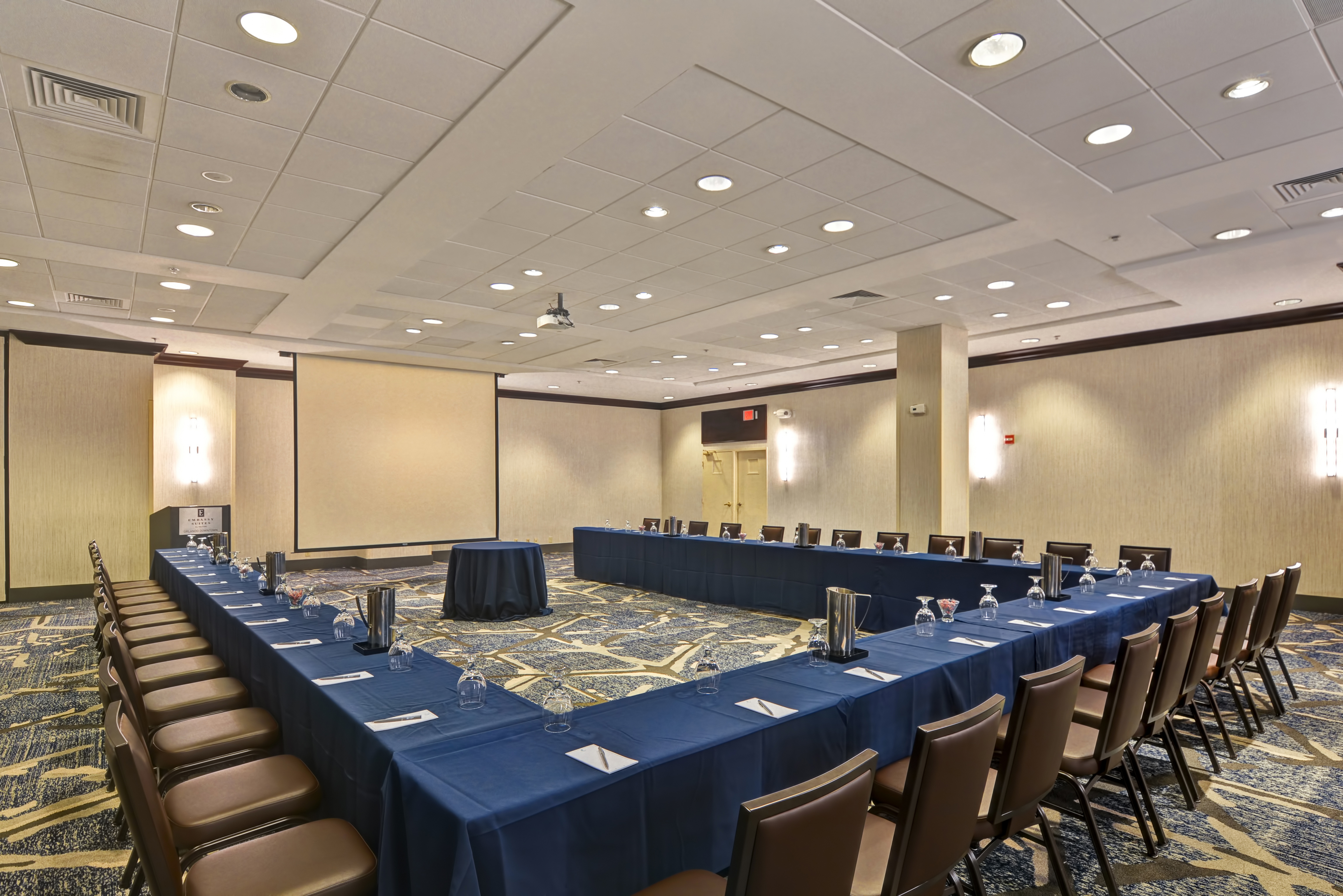Meeting Room with Large U-Shaped Conference Table