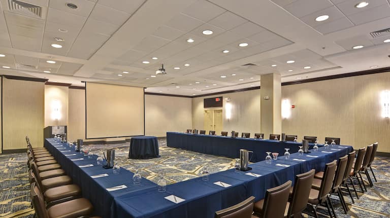 Meeting Room with Large U-Shaped Conference Table
