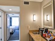 King Premium Suite Wet Bar Kitchen and Entry to Bedroom