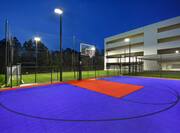 exterior sports court at dusk