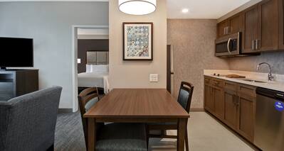 guest room kitchen with dining table