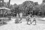 Family beside the pool