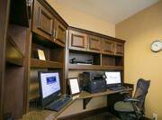 Business Center with Two Desktop Computers, Printer and Office Chair