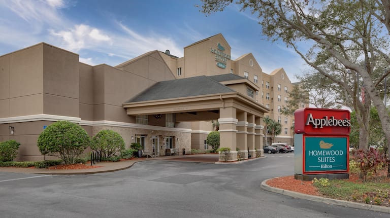 Hotel Building Exterior Front Entrance with Applebees Homewood Suites