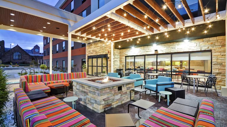 Outdoor Patio with Lounge Area and Fire Pit