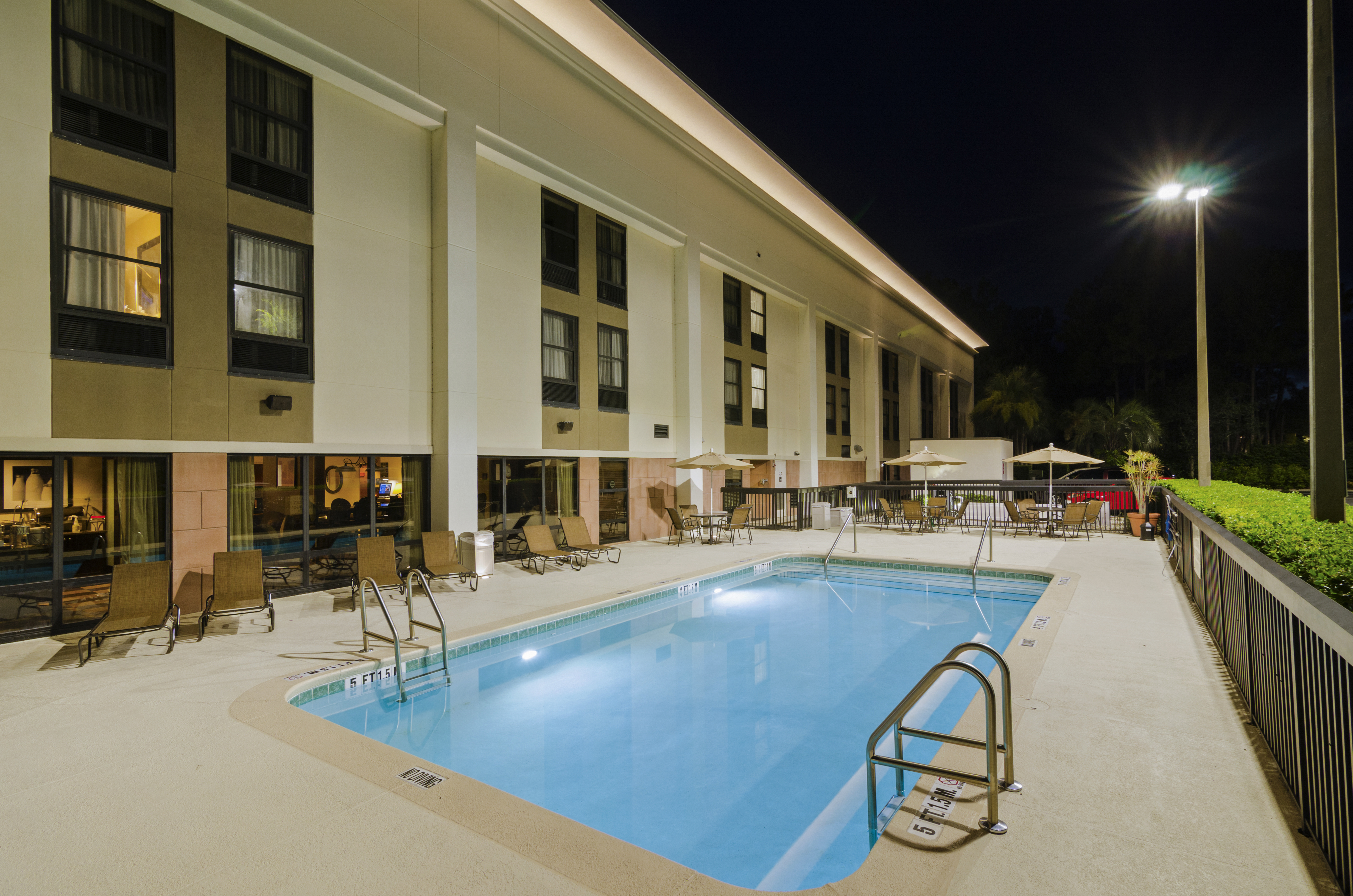 Outdoor Pool at Night