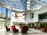 Hilton Hotel Lobby Area with Glass Ceiling