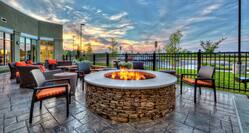 Hotel Patio with Fire Pit and Lounge Style Seating 