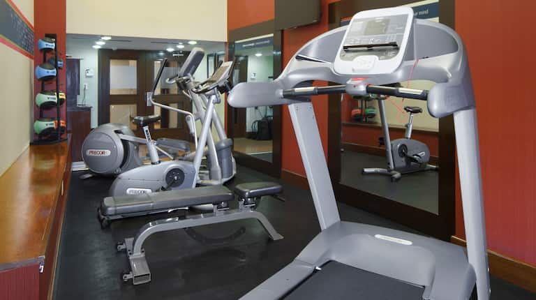 Fitness Center with Treadmill, Weight Bench, Cross-Trainer and Cycle Machine