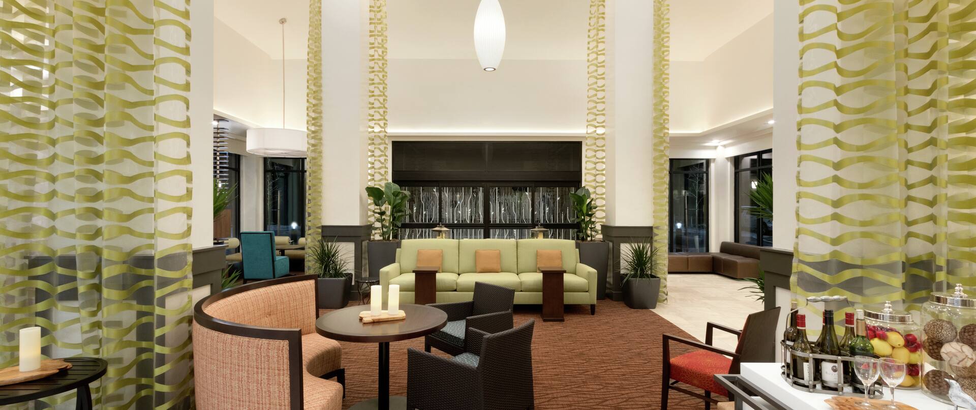 Lobby Seating Area and Beverage Cart