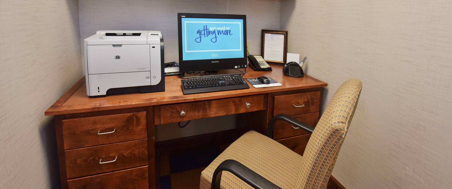Business Center with Office Chair, Printer and Computer