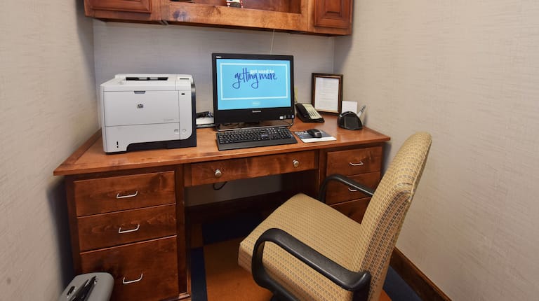 Business Center with Office Chair, Printer and Computer