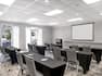 Mallard Meeting Room Setup Classroom Style with a Projection Screen