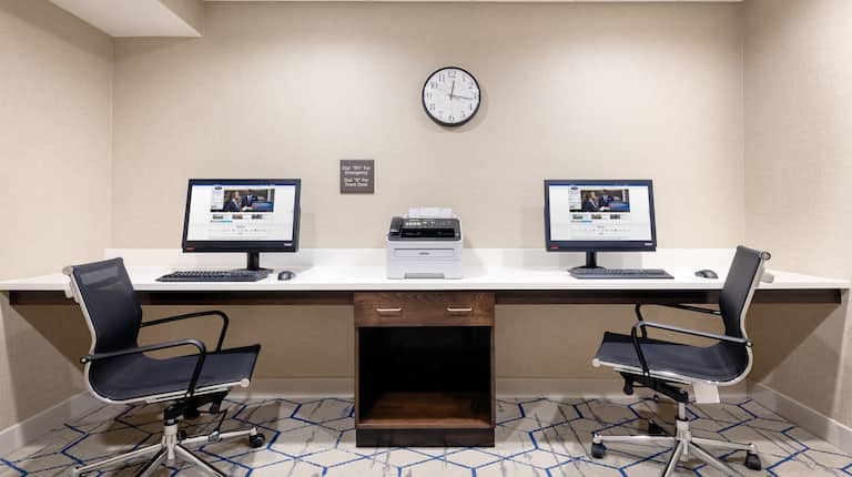Business Center with Computer Stations and Printer