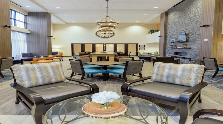 Lobby Seating Area with Chairs and Tables