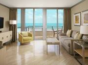 Two Bedroom Oceanfront Suite Living Room with Balcony Access