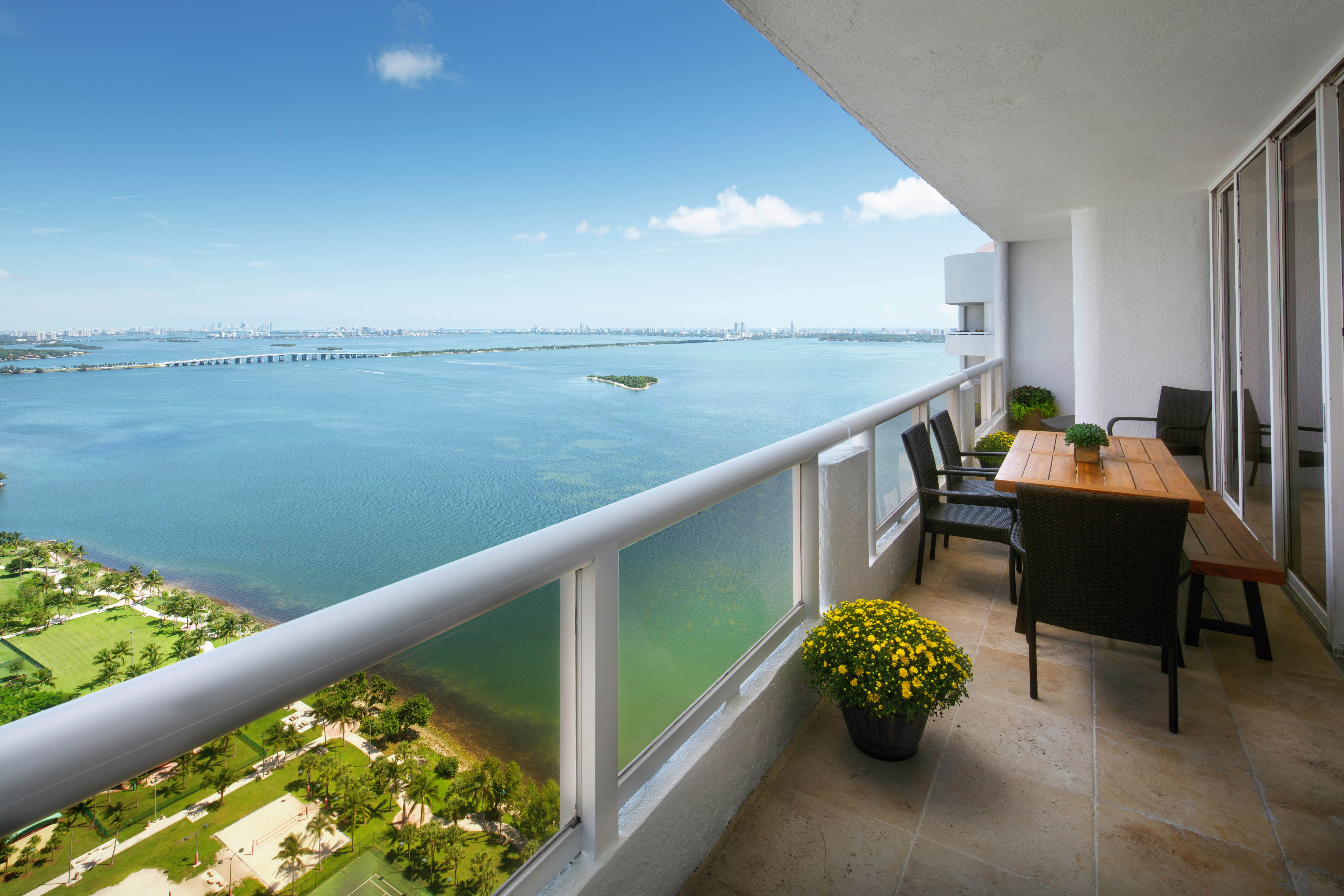 Views of Biscayne Bay from Bedroom Balcony