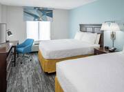 Accessible Guestroom with Double Double Beds, Work Desk, and Room Technology 