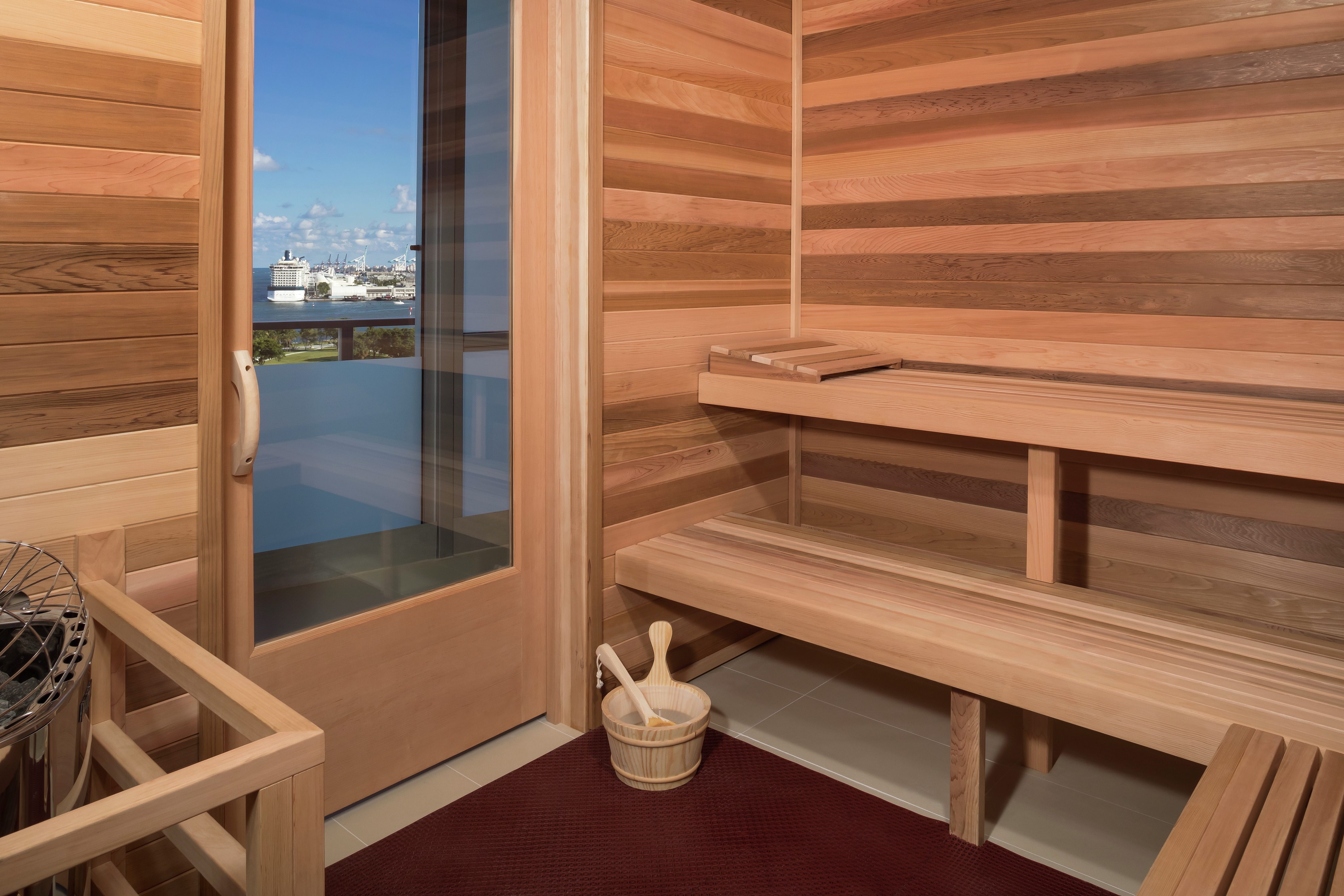 Sauna Room with Outside View