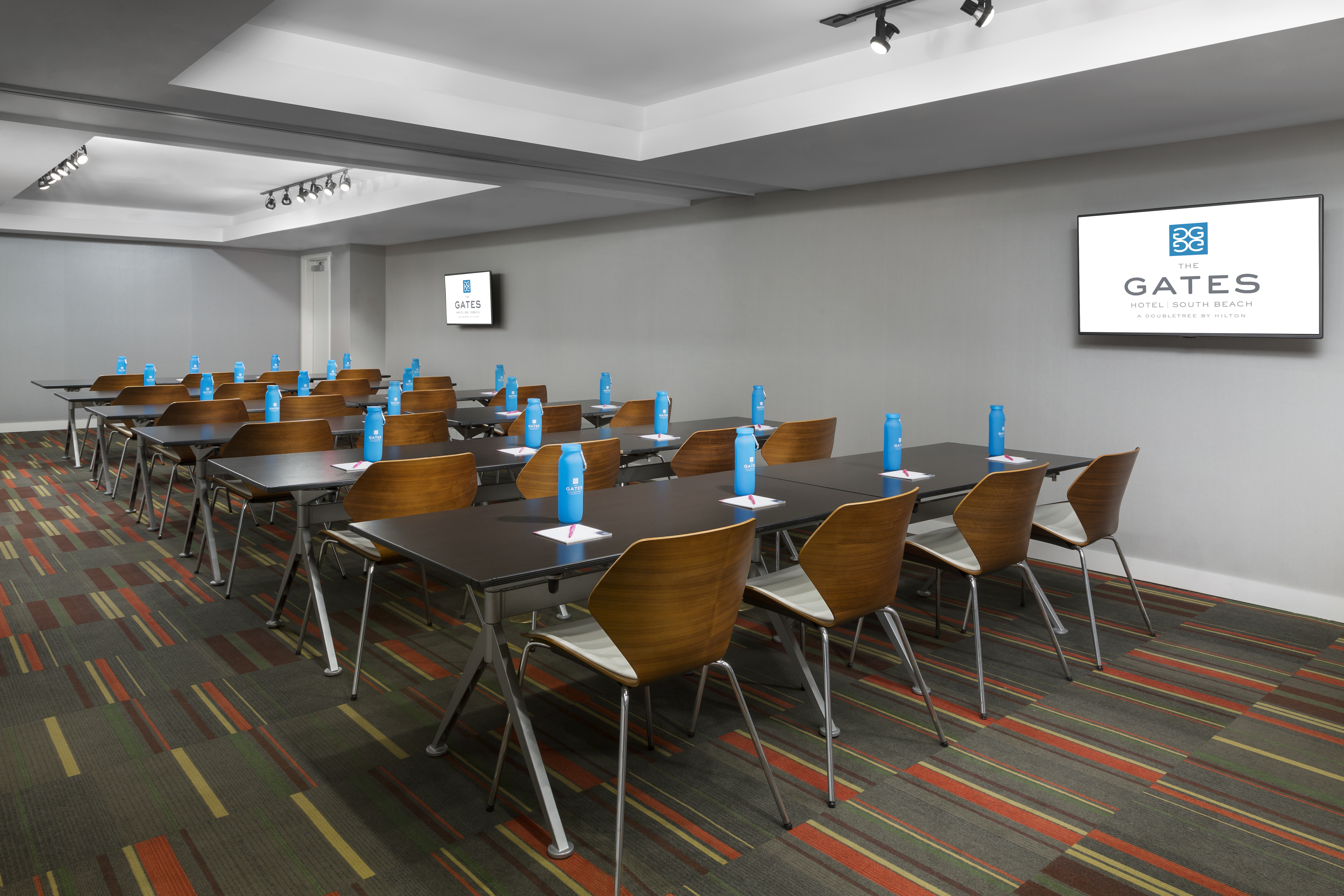 Meeting Room Classroom Setup with Wall Mounted HDTV