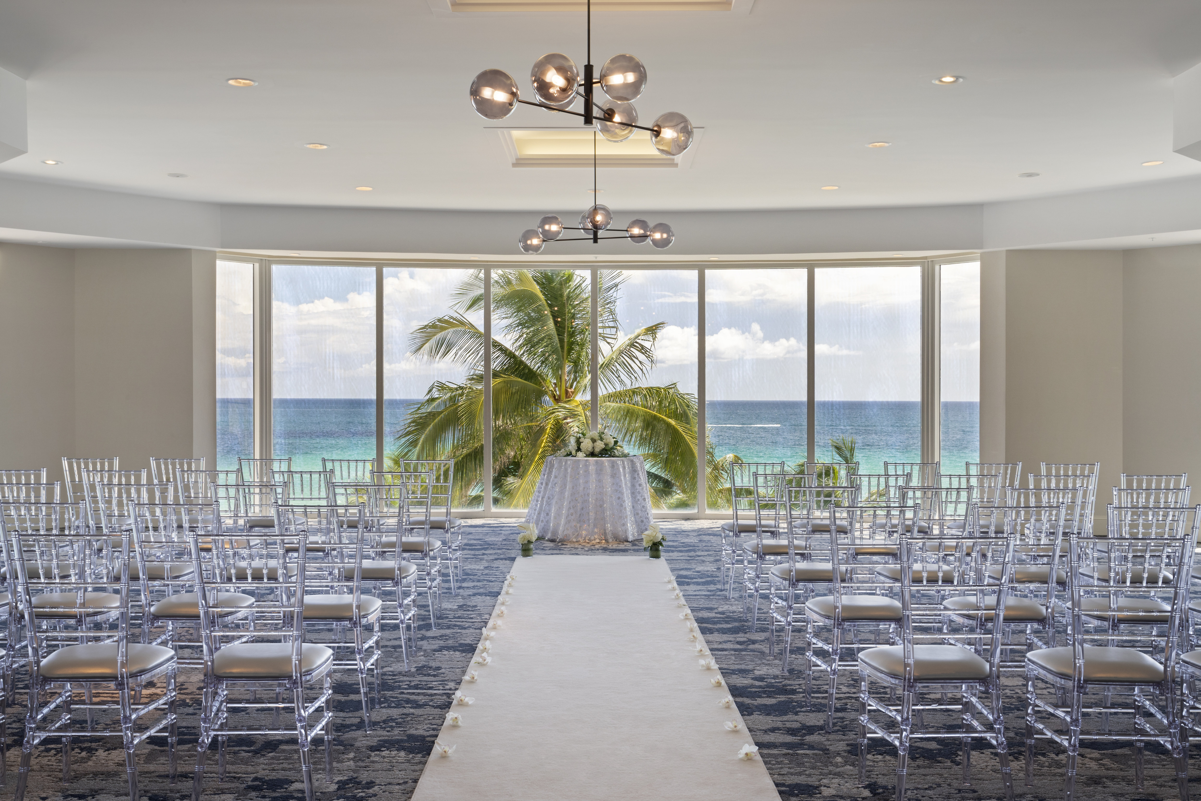 Meeting Room with Sea View Setup for a Wedding
