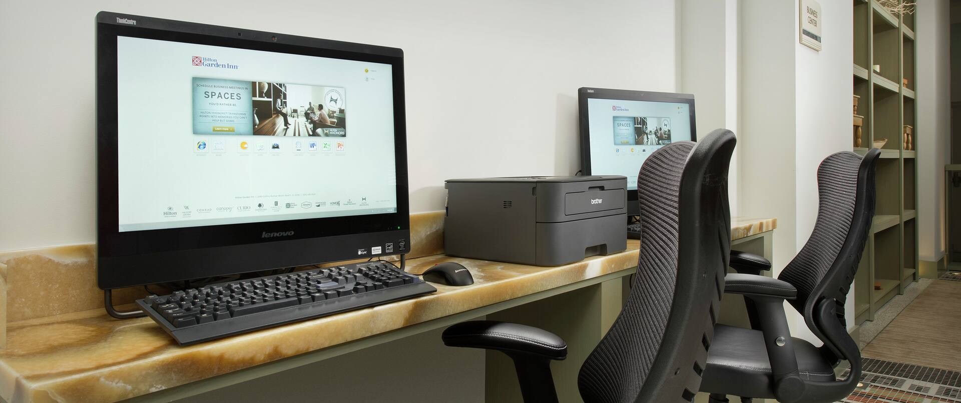 Business Center with Personal Computer Stations and Printer 