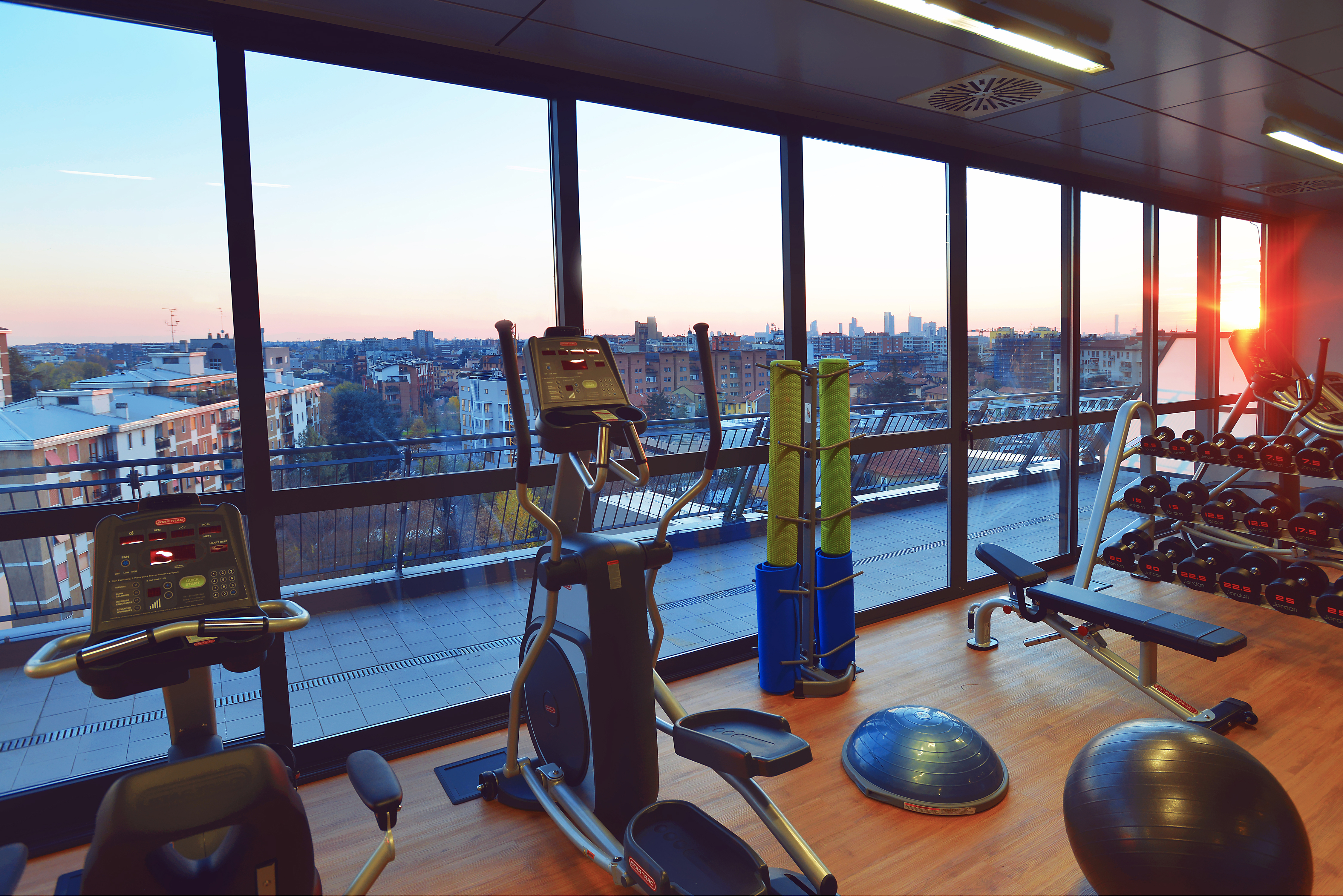 Fitness Room with Panoramic City View