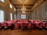 Ornate Meeting Room Set with Red Linens