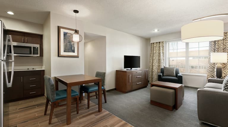 Suite living area with comfortable seating