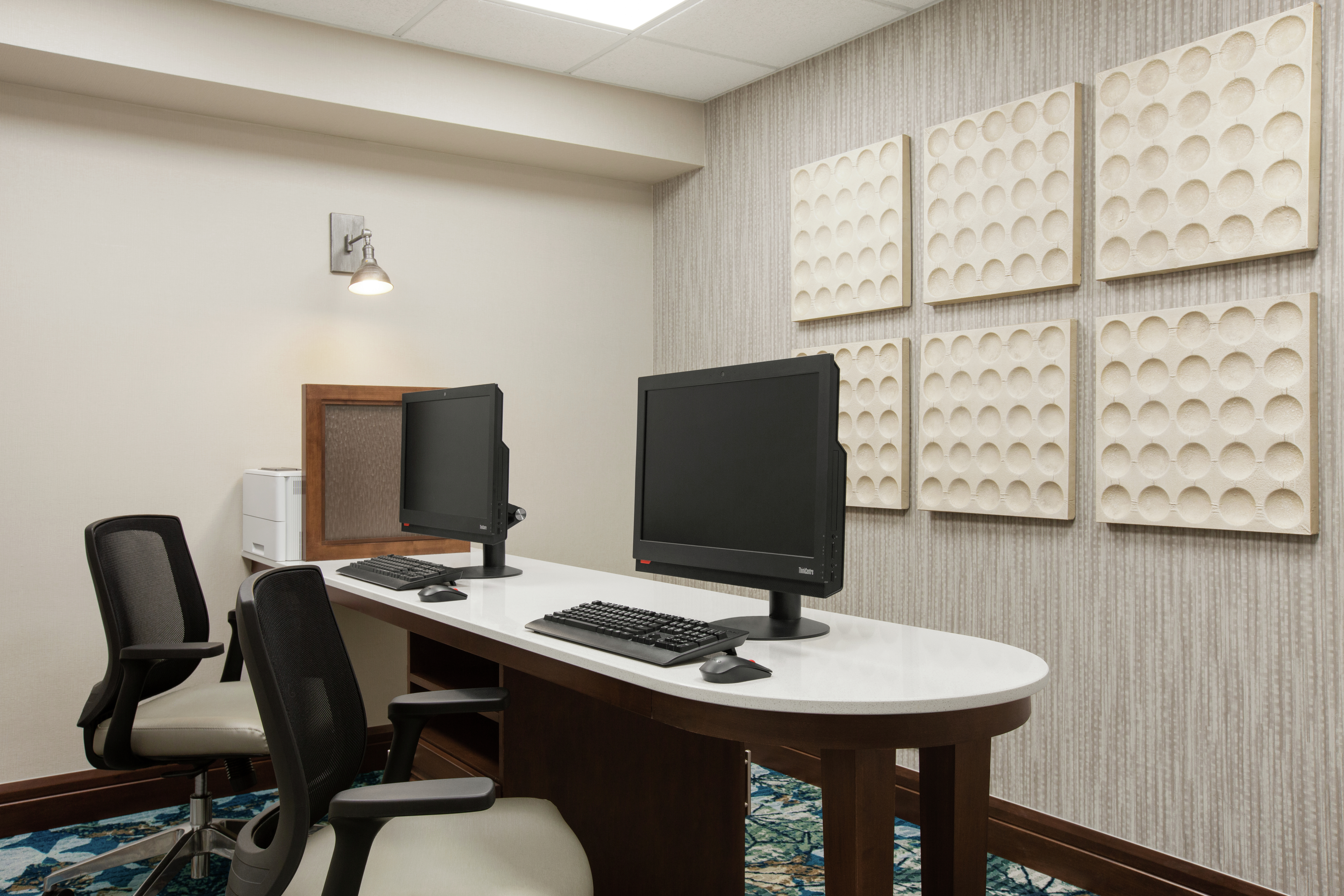 Business Center with Personal Computer Workstations 