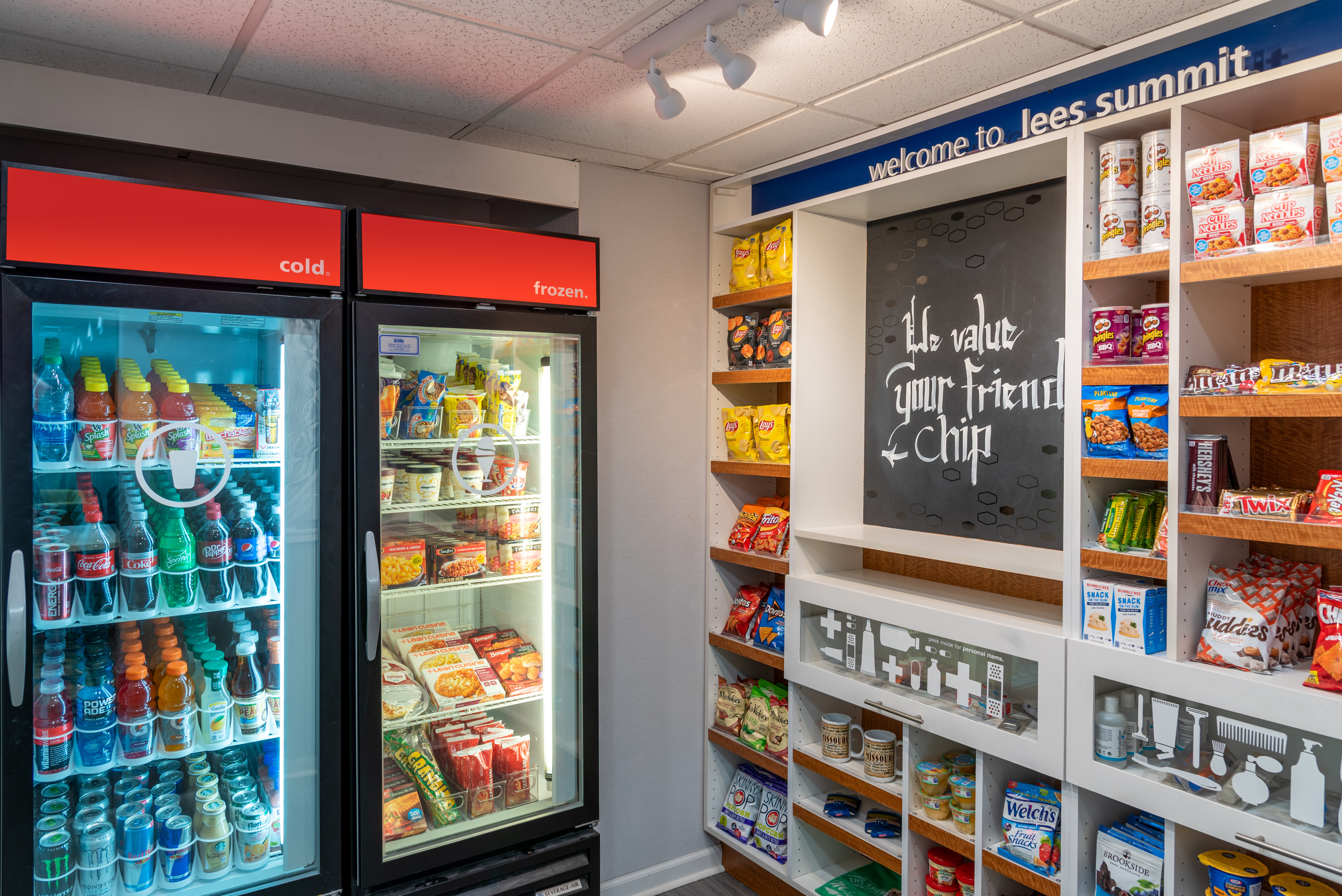 Snack Shop with Cold Drinks Frozen and Dry Foods 