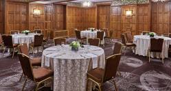 Oak Room Setup with Round Tables