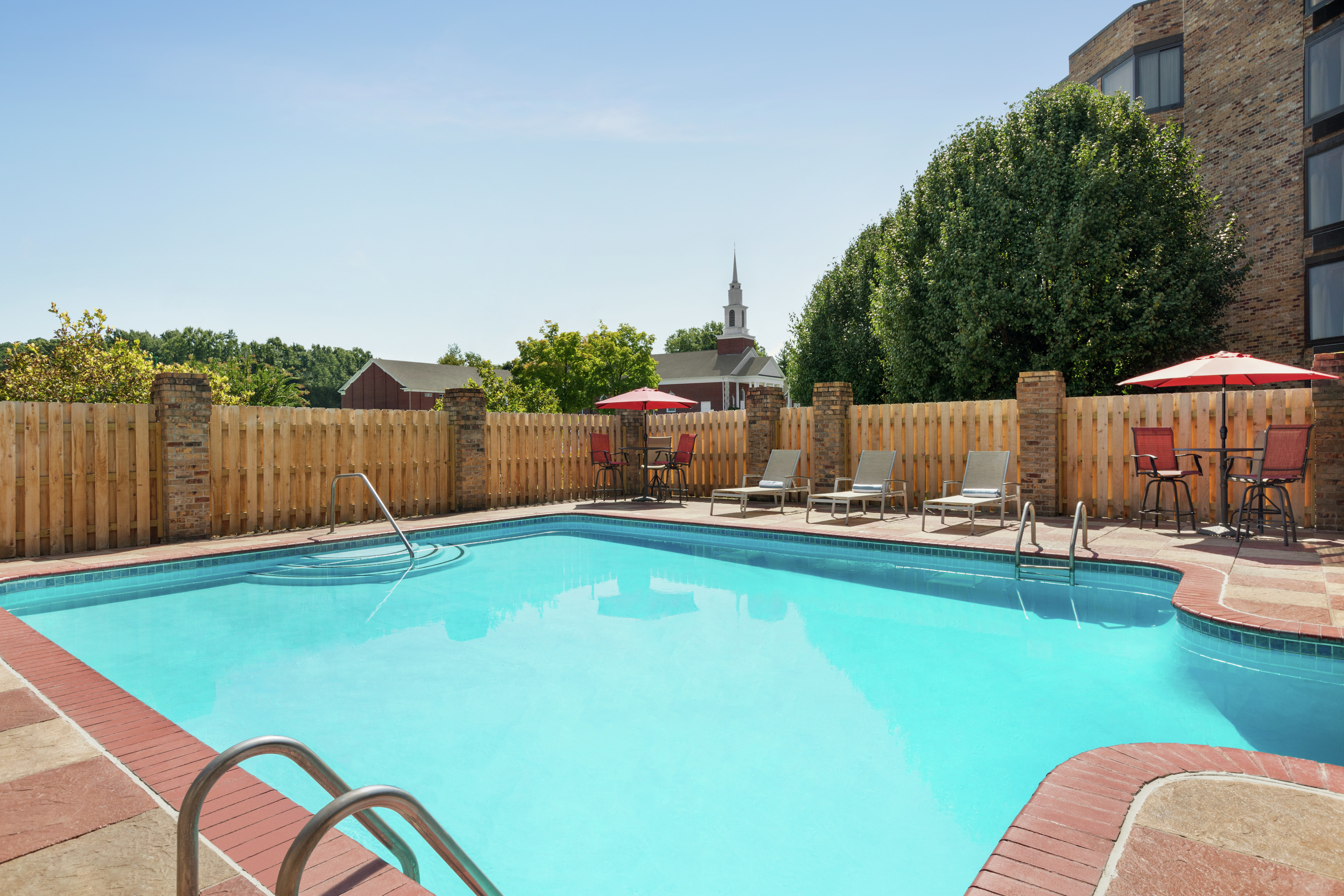 Spacious on-site outdoor pool.