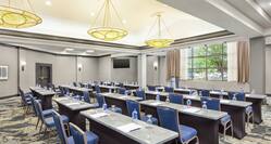 Spacious on-site university meeting room featuring  classroom style setup.