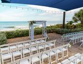 Oceanfront Deck Setup for Wedding Ceremony