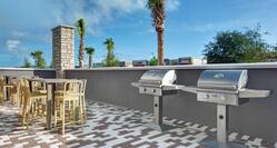 exterior patio with barbeques