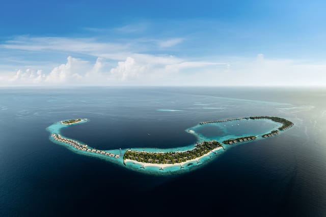 Aerial View of Waldorf Astoria Maldives Private Island