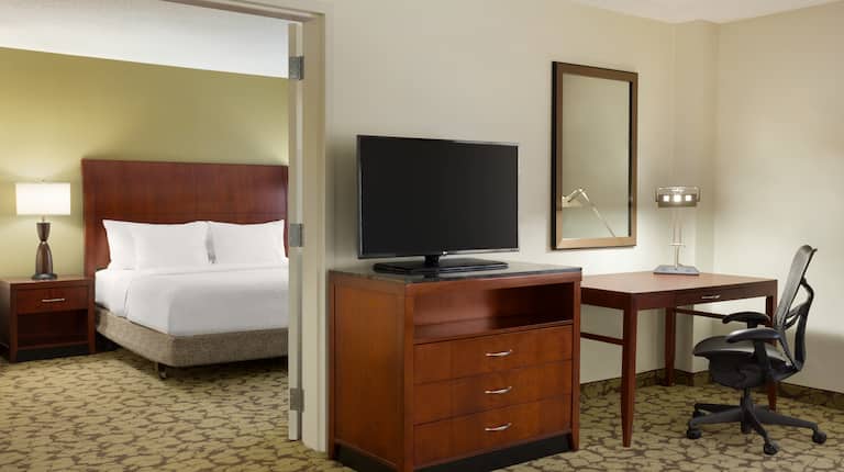 One King Bed Guest Suite with Work Desk and HDTV